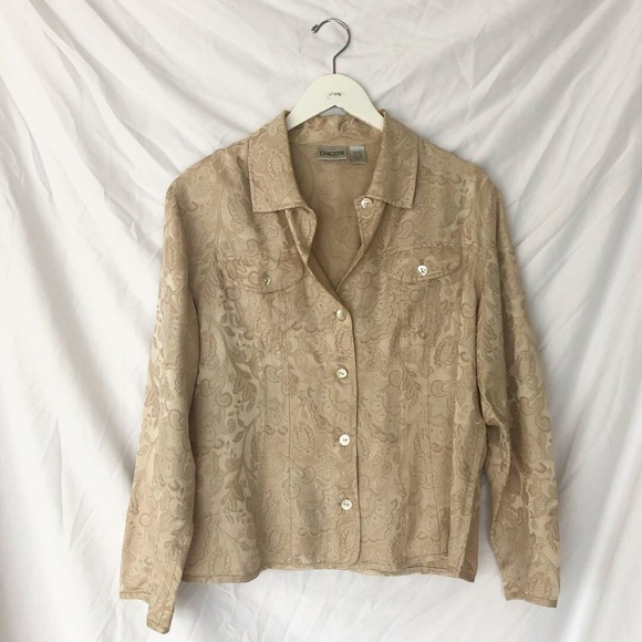 Vintage Cream Silk Blouse - Picture 5 of 5